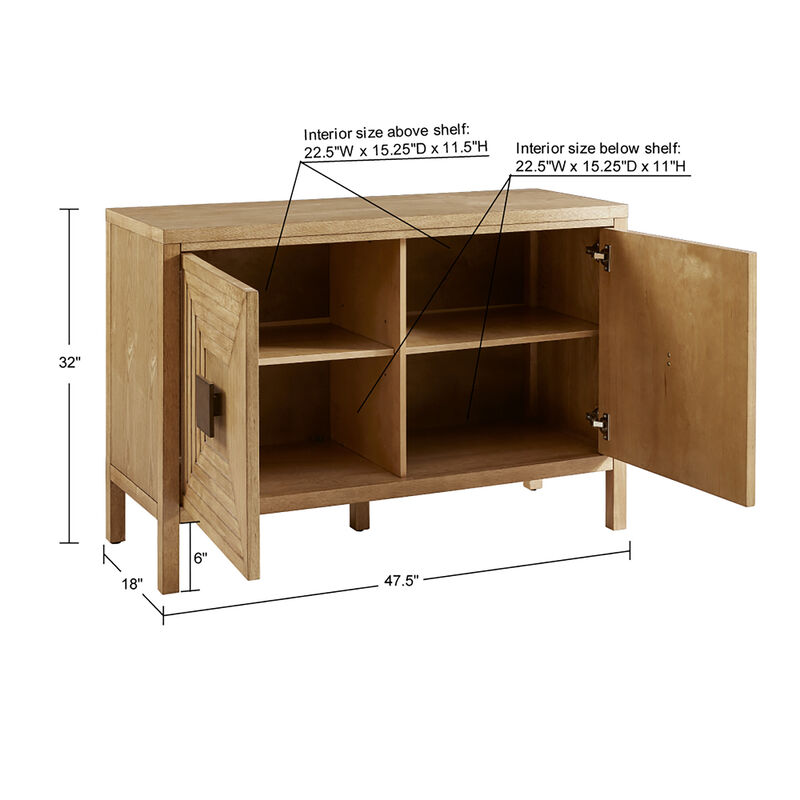 2 Door Accent Cabinet With Adjustable Shelves
