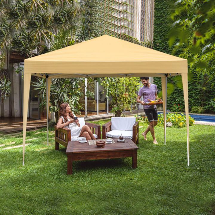 Waterproof Right-Angle Folding Tent Portable Canopy with Two Doors & Windows for Outdoor Events & Camping