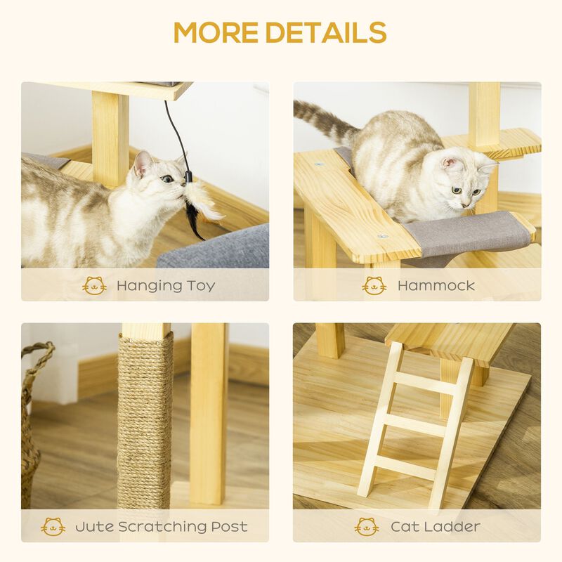Natural Cat Playground: 25.5" Kitty Activity Center with Ladder