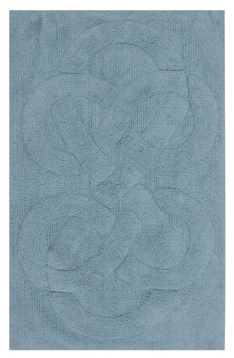 Knightsbridge Tuft Twisted 220 GSF Non Skid Back Bath Rug 21 x 34 - Light Blue