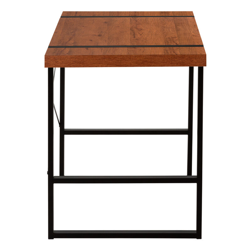 Monarch Specialties I 7656 Computer Desk, Home Office, Laptop, 48"L, Work, Metal, Laminate, Brown, Black, Contemporary, Modern