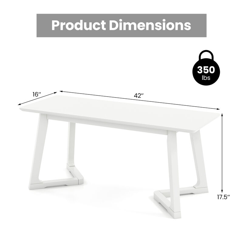 Modern Entryway Bench Long Dining Bench with Rubber Wood Legs