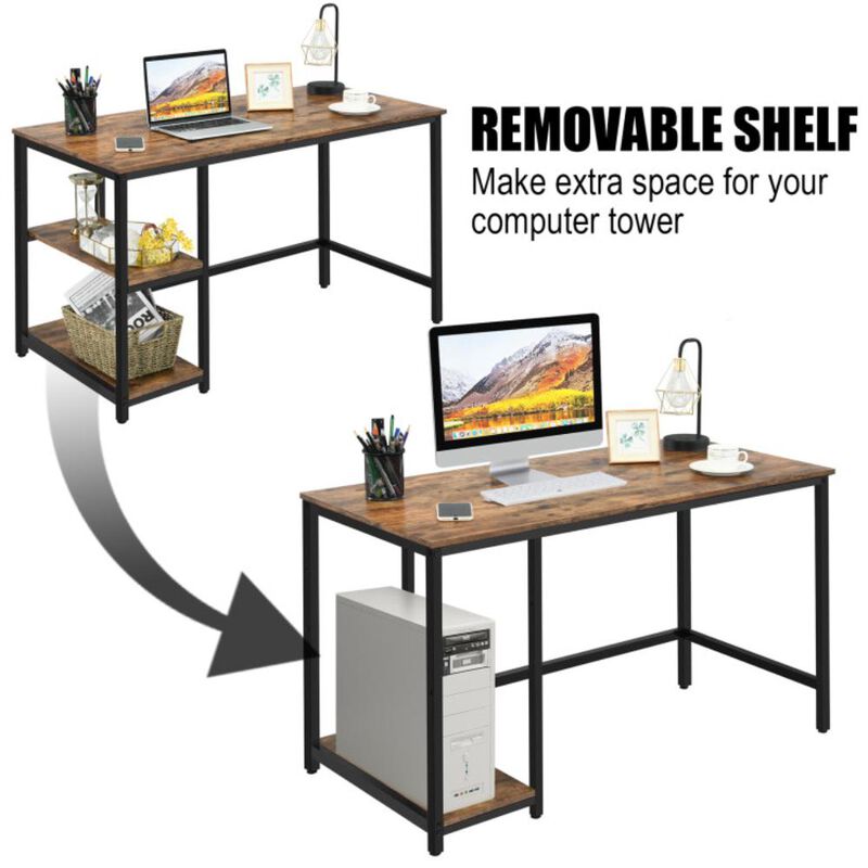 Hivvago 47 Inches Computer Desk with Adjustable Shelf