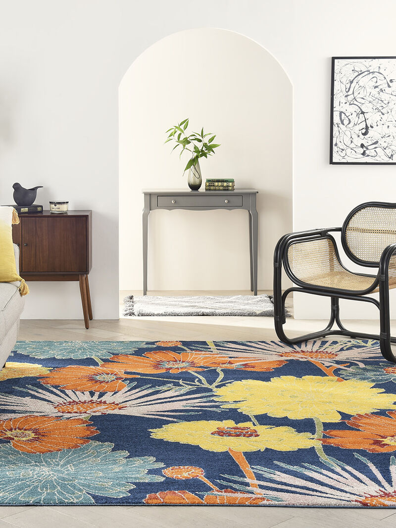 Allur ALR06 Navy/Multicolor 7'10" x 9'10" Rug