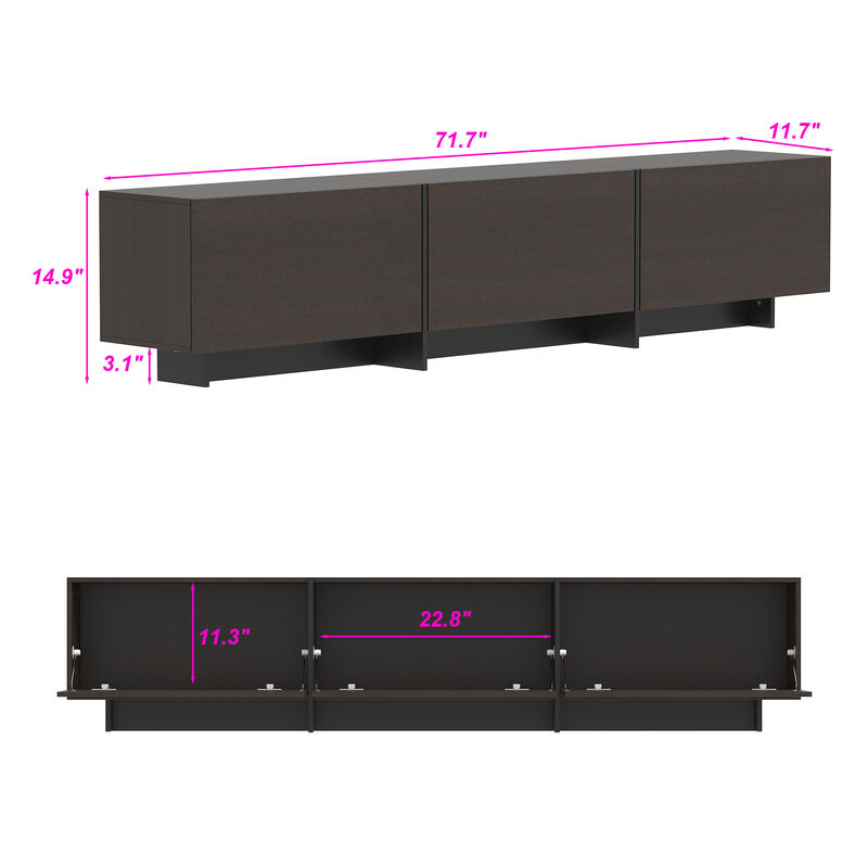FUFU&GAGA Modern/Contemporary Dark Brown Tv Stand Integrated Tv Mount (Accommodates TVs more than 70-in),Brown