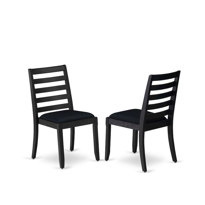 Luxe by East West Furniture Dining Room Chair with Black Linen Fabric and upholstered back