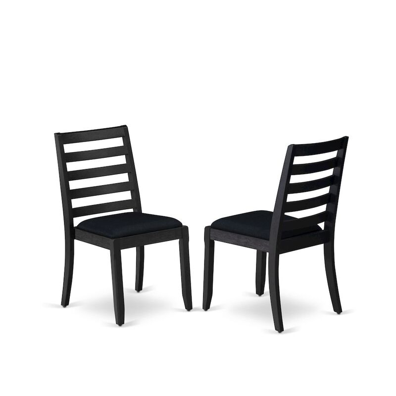 Luxe by East West Furniture Dining Room Chair with Black Linen Fabric and upholstered back