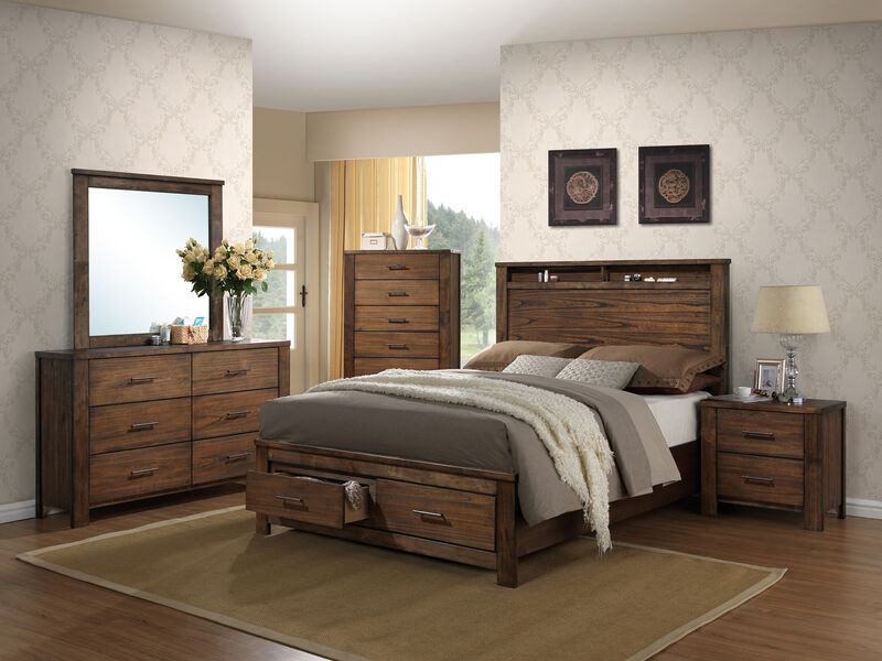 Streamdale Wood Nightstand With 2 Drawers In Brown