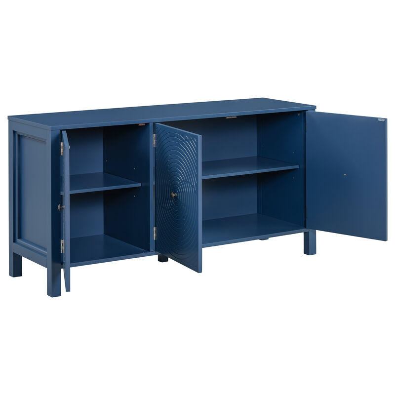 Merax Sideboard Cabinet with Curved Swirl Patterned Doors
