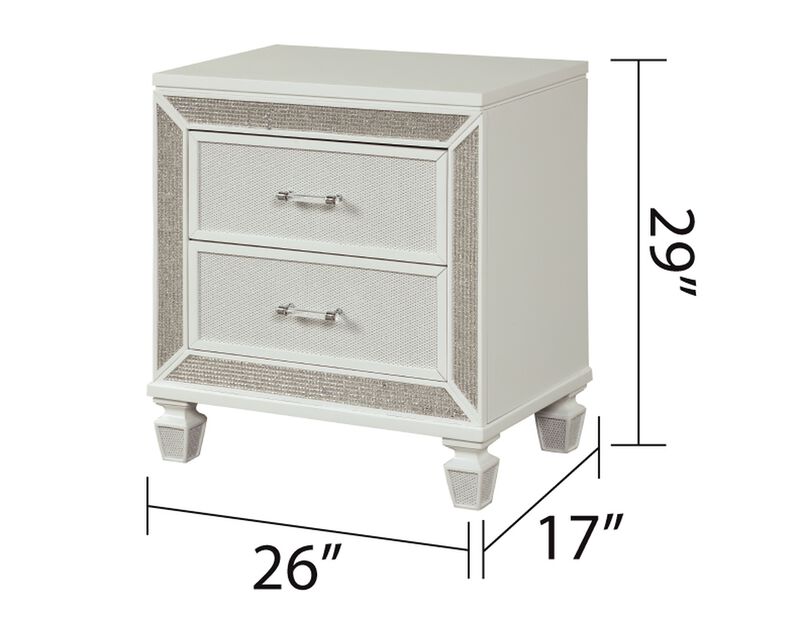 Streamdale Crystal Nightstand Made With Wood Finished