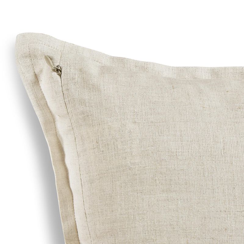 Solino Home Decorative Linen Pillow Cover 20 x 20 Inch - 100% European Flax Throw Pillow Case with Invisible Zipper | Santa Barbara