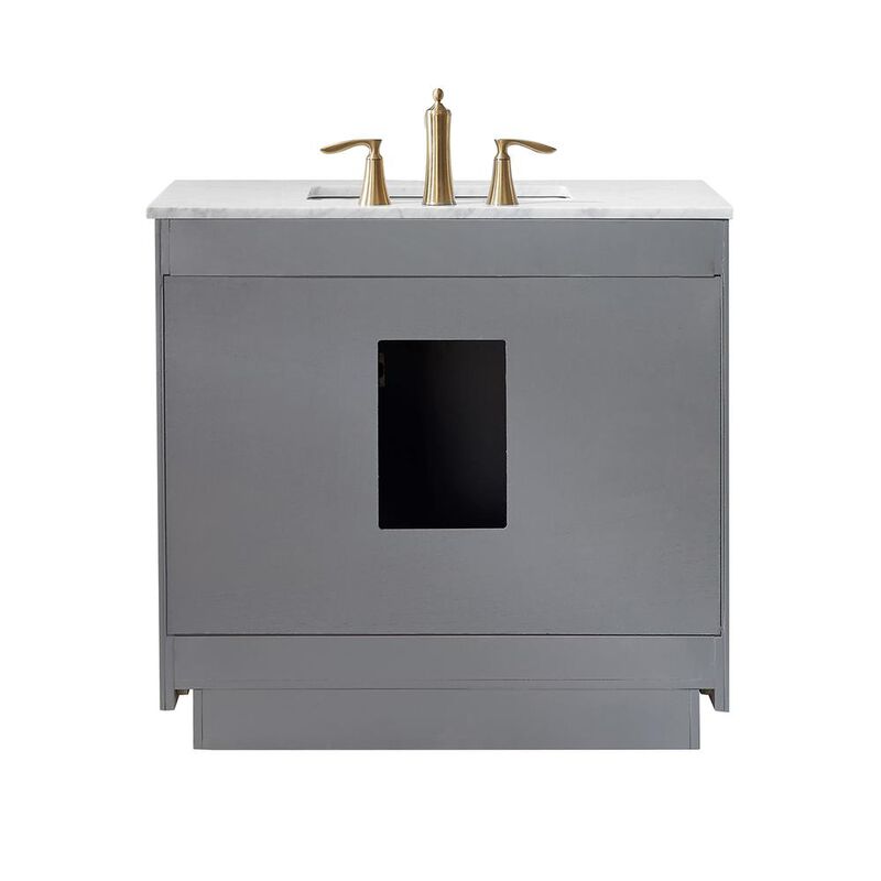 Altair 36 Single Bathroom Vanity Set in Gray with Mirror