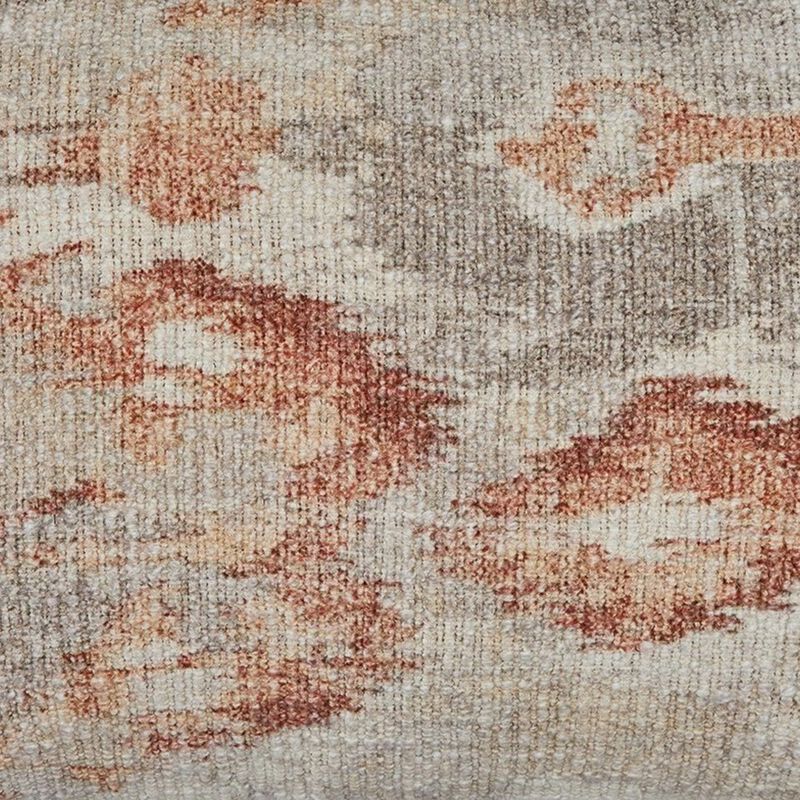 Vear 14 x 22 Lumbar Accent Pillow Set of 4, Woven Ikat Design, Brown, Ivory -