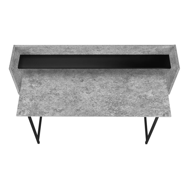 Monarch Specialties I 7550 Computer Desk, Home Office, Laptop, Storage Shelves, 48"L, Work, Metal, Laminate, Grey, Black, Contemporary, Modern