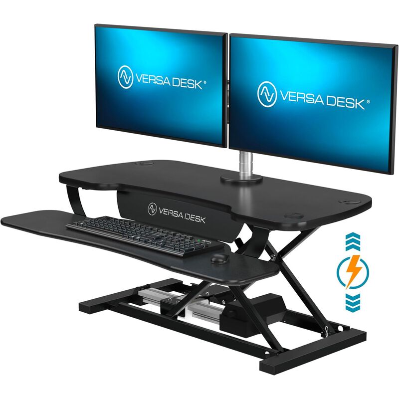 VersaDesk PowerPro® 36"W Electric Adjustable Standing Desk Converter, Black