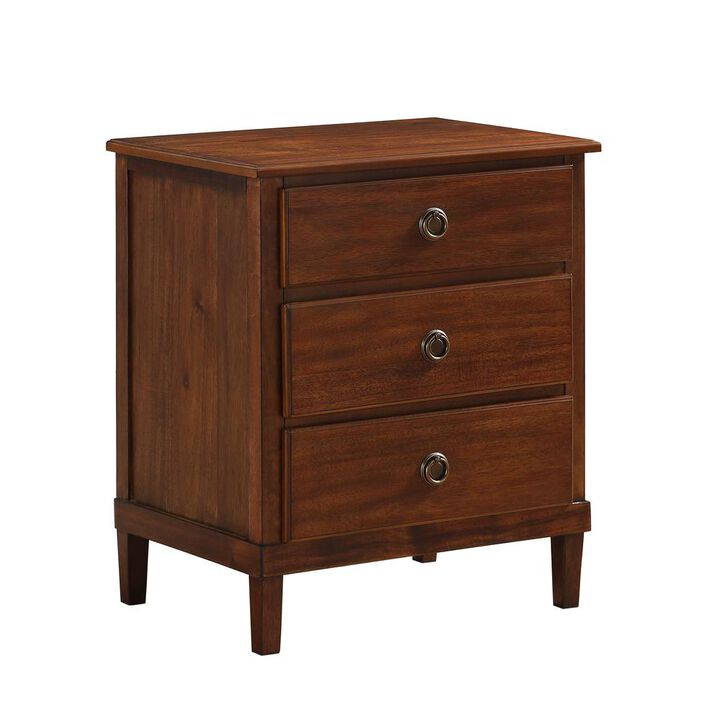 Comfort Pointe Cambridge Brown 3-Drawer Nightstand