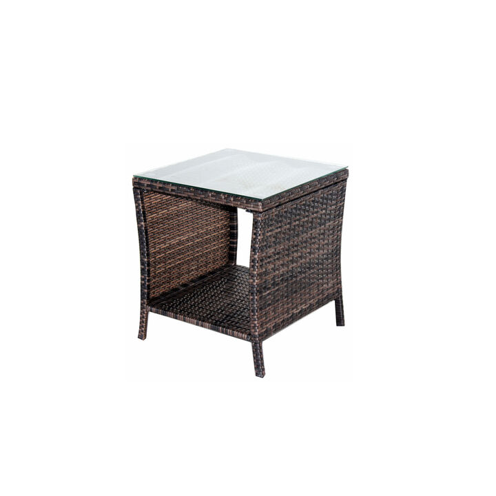 Streamdale Outdoor Patio Furniture 1 Coffee Table With Clear Tempered Glass