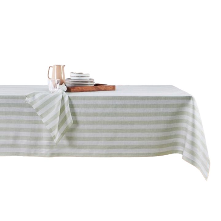 Solino Home 100% Pure Linen Tablecloth | Sorento Stripe