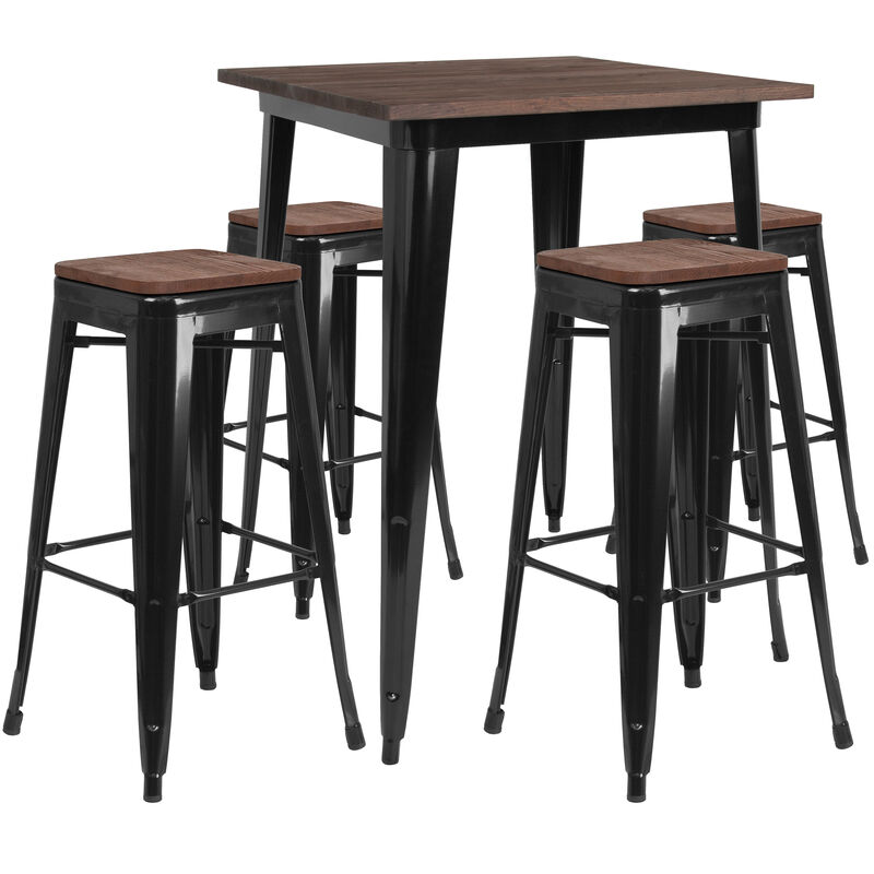 Metal/Wood Colorful Bar Table and Stool Sets