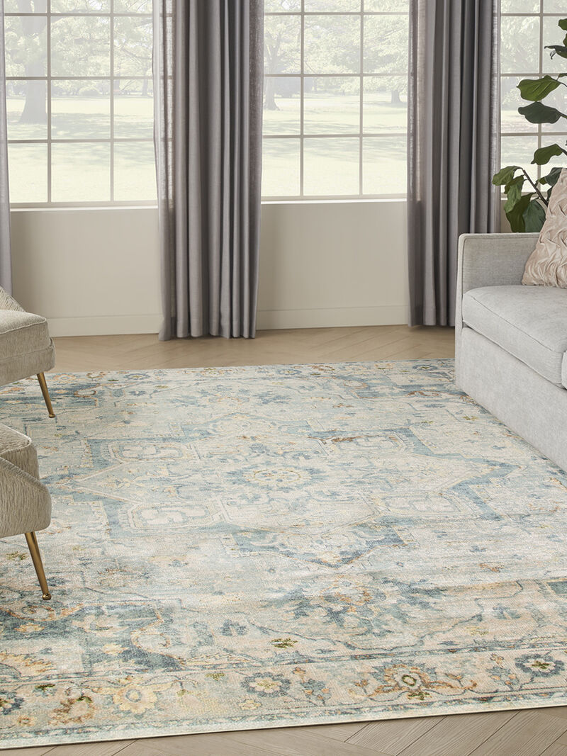 Astra Machine Washable ASW12 Light Blue 4' x 6' Rug