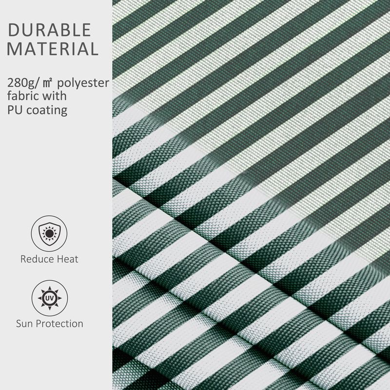 Green/White Sun Shield: 8'x7' Manual Retractable Patio Awning
