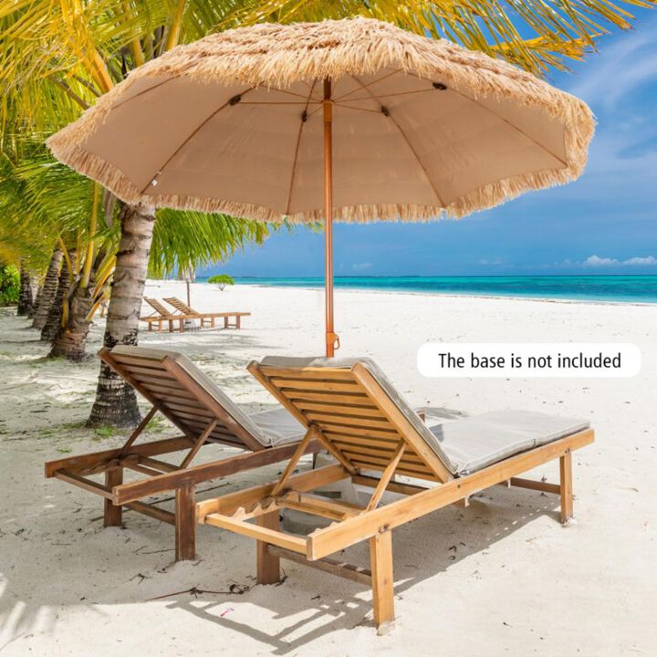 Hivvago 8 Feet Patio Thatched Tiki Umbrella Hawaiian Hula Beach Umbrella