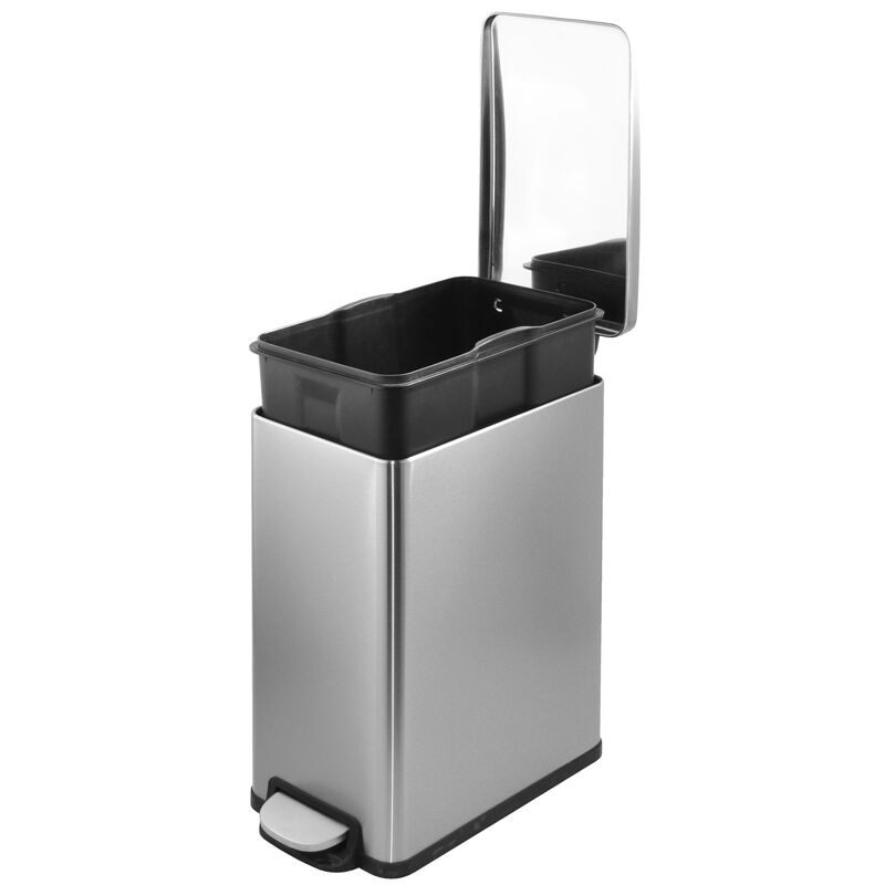 12 gal Stainless Steel Step Slim Rectangular Trash Can