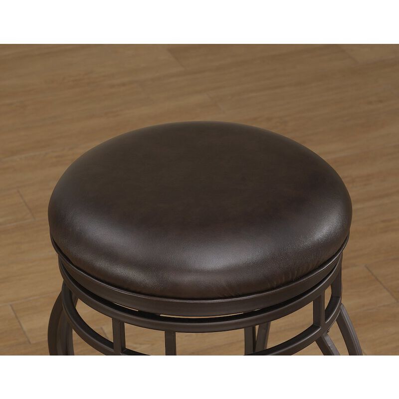 American Woodcrafters Sienna 34 Backless Metal Swivel Stool - Russet Brown
