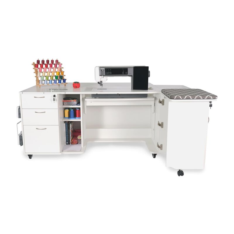 Sydney Hydraulic XL Sewing Cabinet (Ash White)