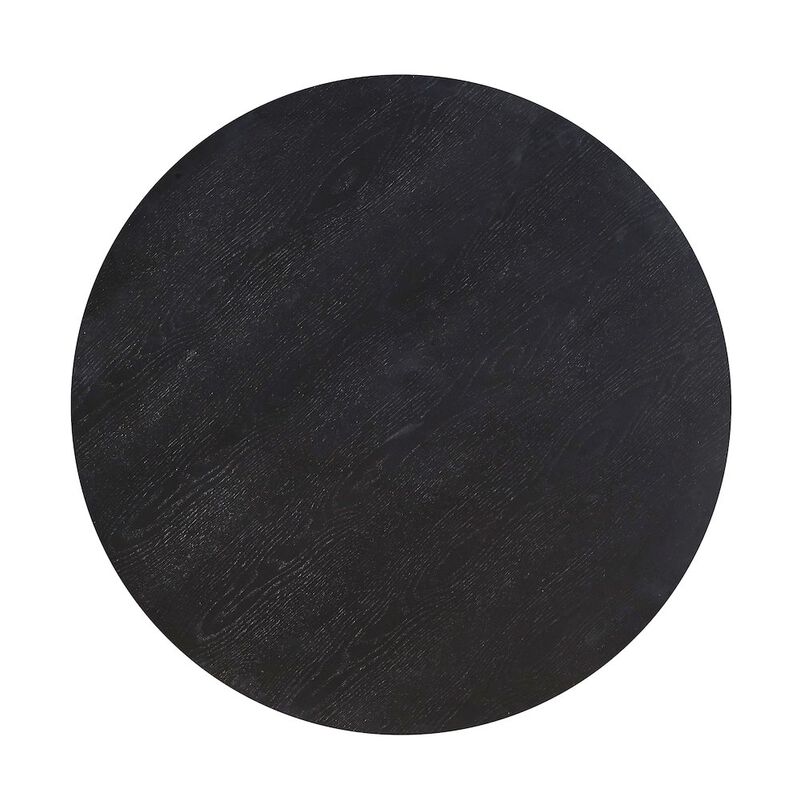 Omax Decor Mod Round Shape Mid-Century Wood Coffee Table in Black