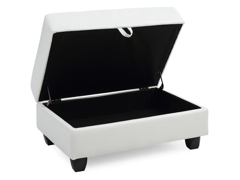 Revere Faux Leather Upholstered Storage Ottoman