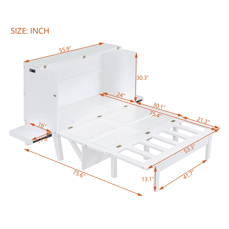 Merax Murphy Bed with Removable Shelves