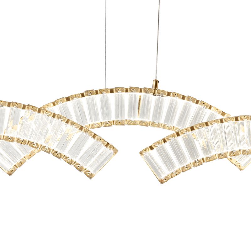 Sanford Chandelier Gold Crystal Integrated LED CC Technology 2 LED Strips