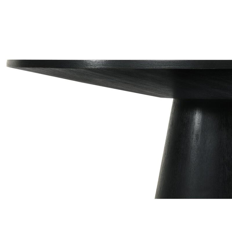 Lilola Home Jasper Ebony Black 59 Wide Contemporary Round Dining Table