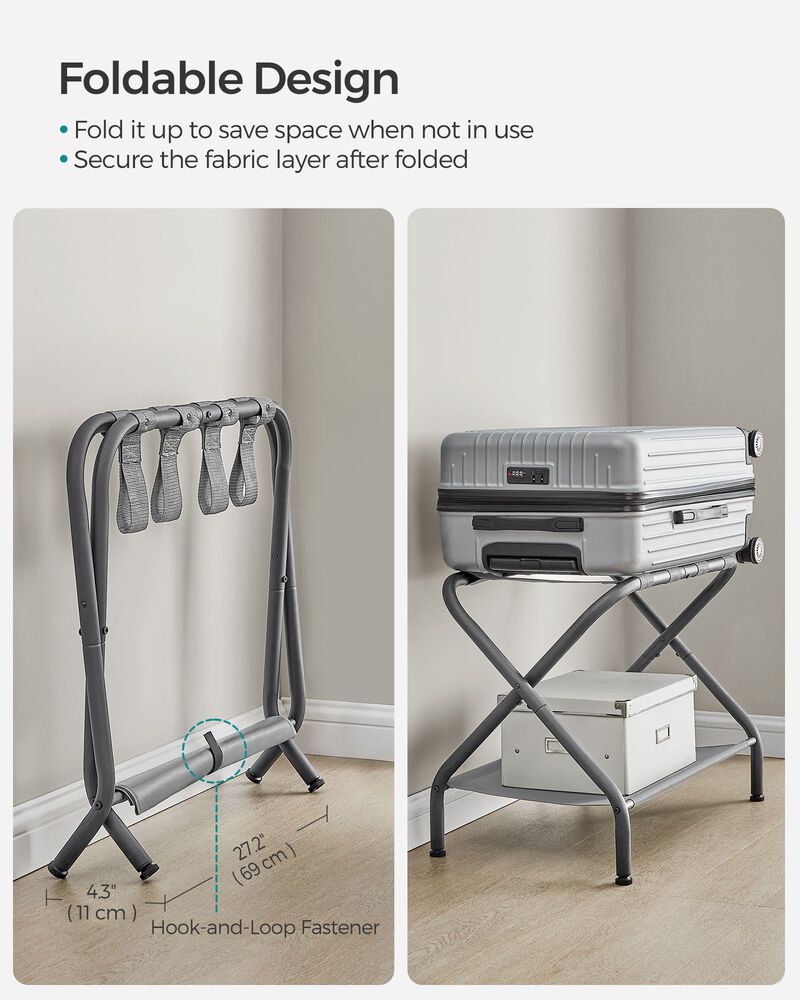 Luggage Rack with Storage Shelf - Practical Travel Accessory and Storage Solution