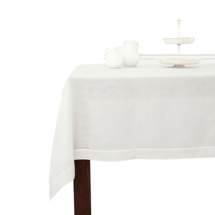 Solino Home 100% Pure Linen Tablecloth | Classic Hemstitch