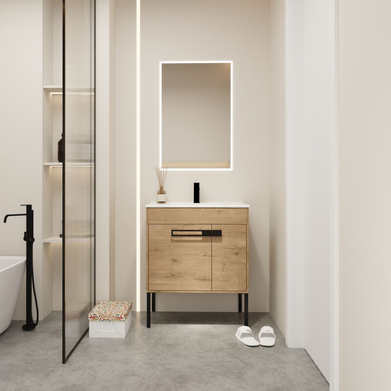 30 Inch Bathroom Vanity With Sink, Freestanding Bathroom Vanity Or Floating Is Optional Conversion