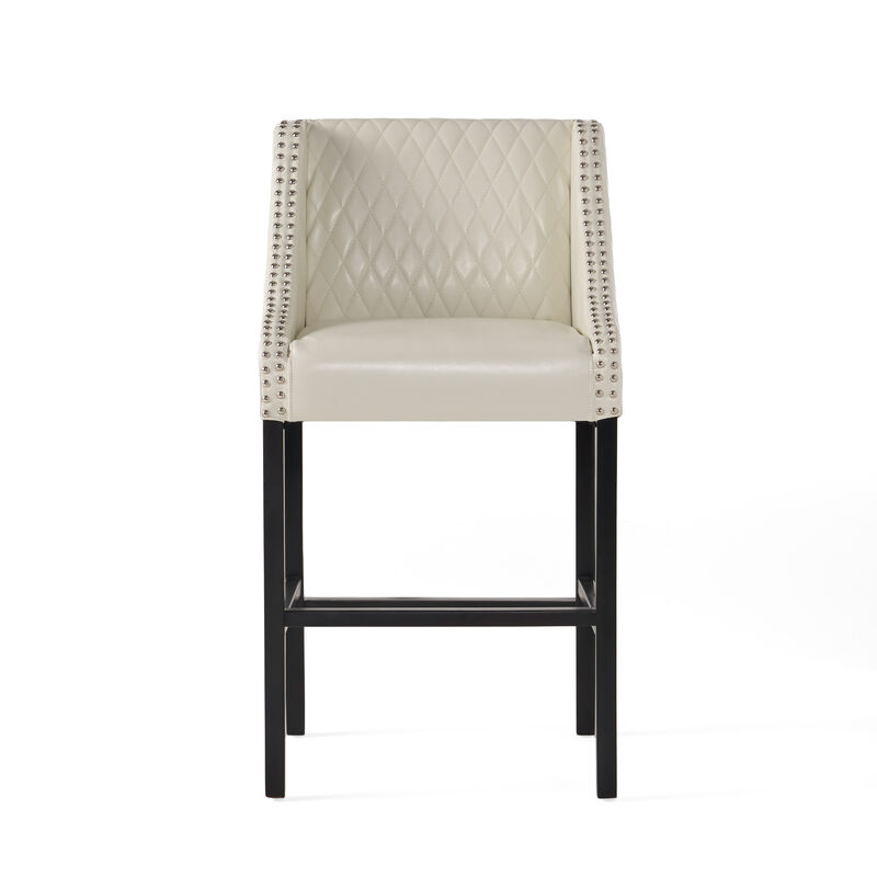 Filton Ivory Quilted Stools Transitional Elegance and Comfort