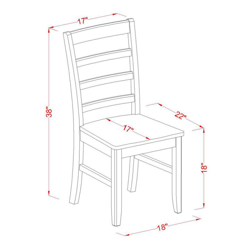 East West Furniture Parfait  Chair  with  Wood  Seat  -    Black  &  Cherry  Finish.,  Set  of  2