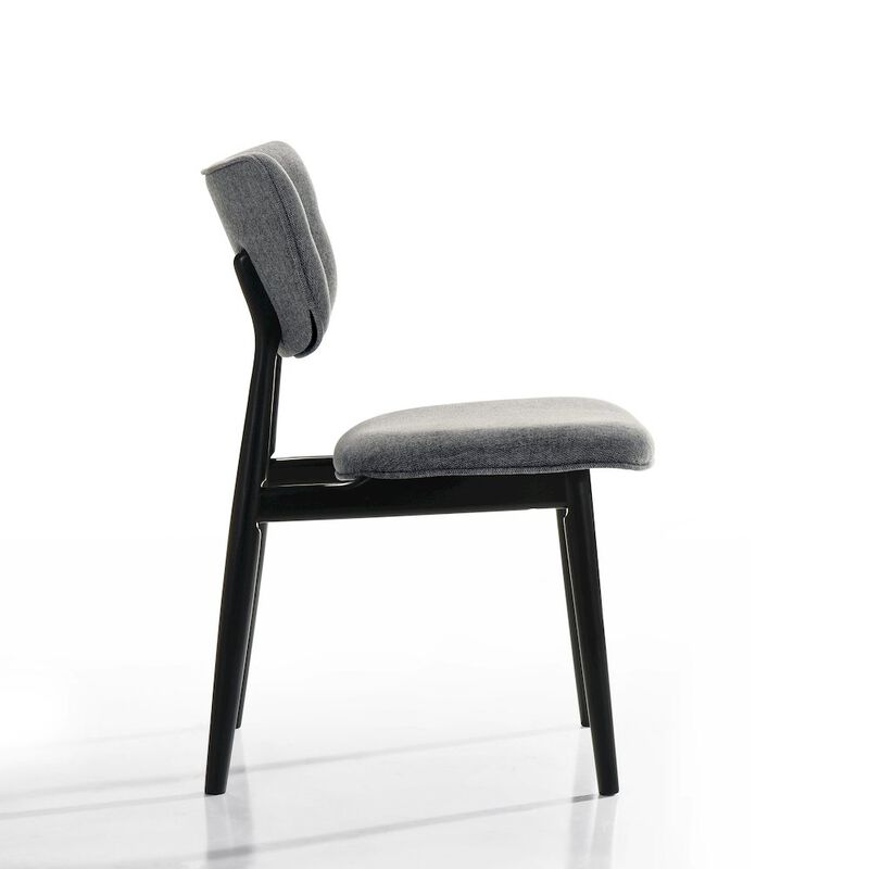Omax Decor Joss Solid Wood Dining Chairs in Gray Fabric Upholstery (Set of 2)