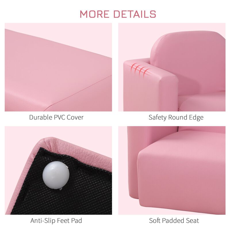 Pink Versatile Tot Seat: 2-in-1 Convertible Kids Sofa & Table