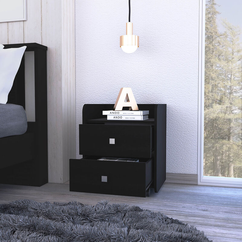 Streamdale Lakewood 1-Shelf 2-Drawer Nightstand Wengue