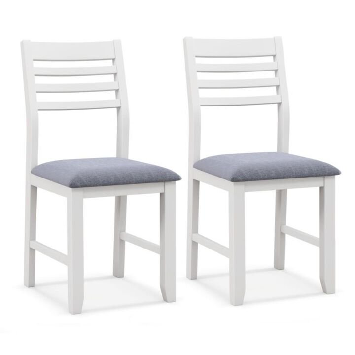 Hivvago Wooden Dining Chair Set of 2 with Rubber Wood Frame and Padded Cushion