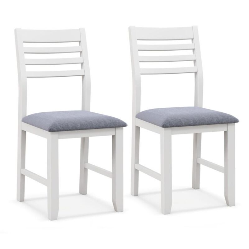 Hivvago Wooden Dining Chair Set of 2 with Rubber Wood Frame and Padded Cushion