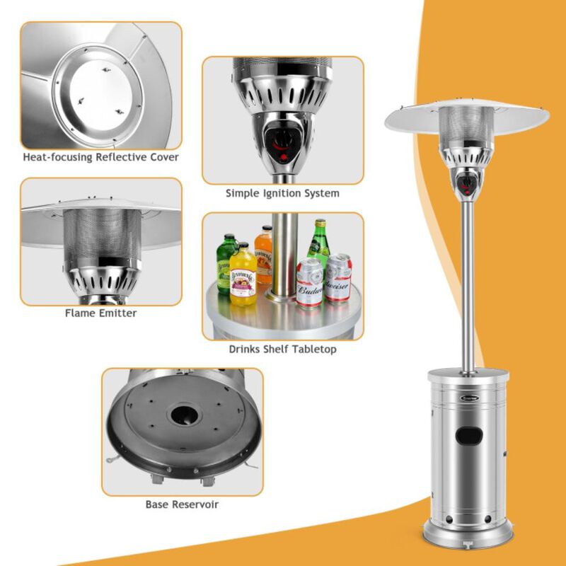 Costway 48000 BTU Patio Heater with Simple Ignition System