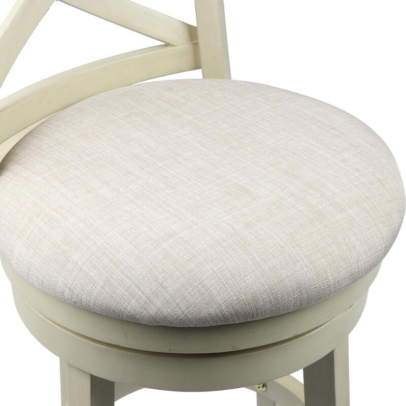 New Classic Furniture York White Solid Wood Swivel Counter Stool (Set of 2)