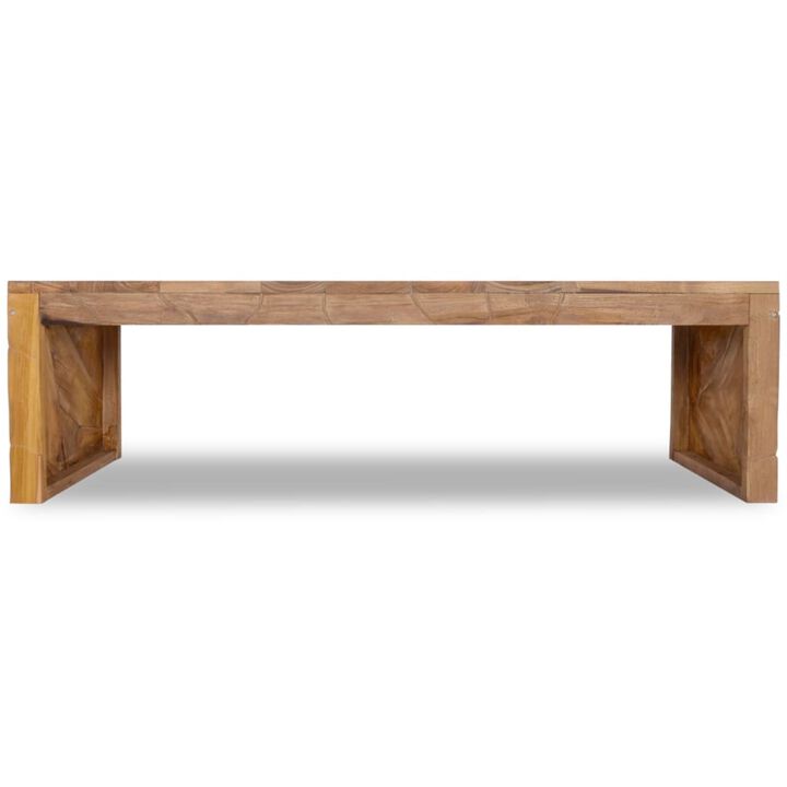 vidaXL TV Stand 43.3"x13.8"x14.2" Solid Teak Wood