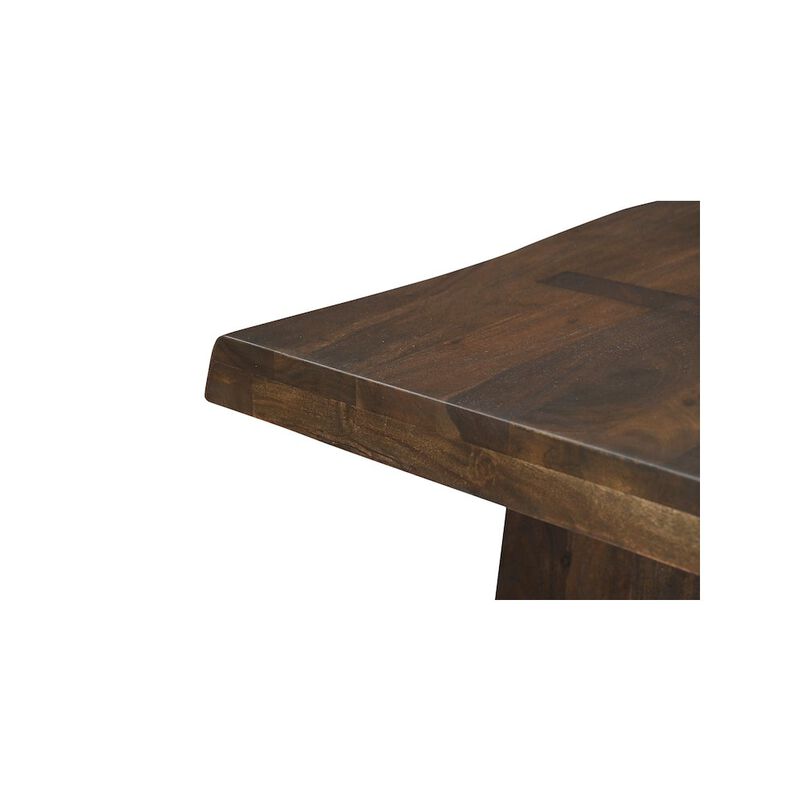 Taran Designs Elyria 75 Live Edge Solid Wood Double Pedestal Dining Table