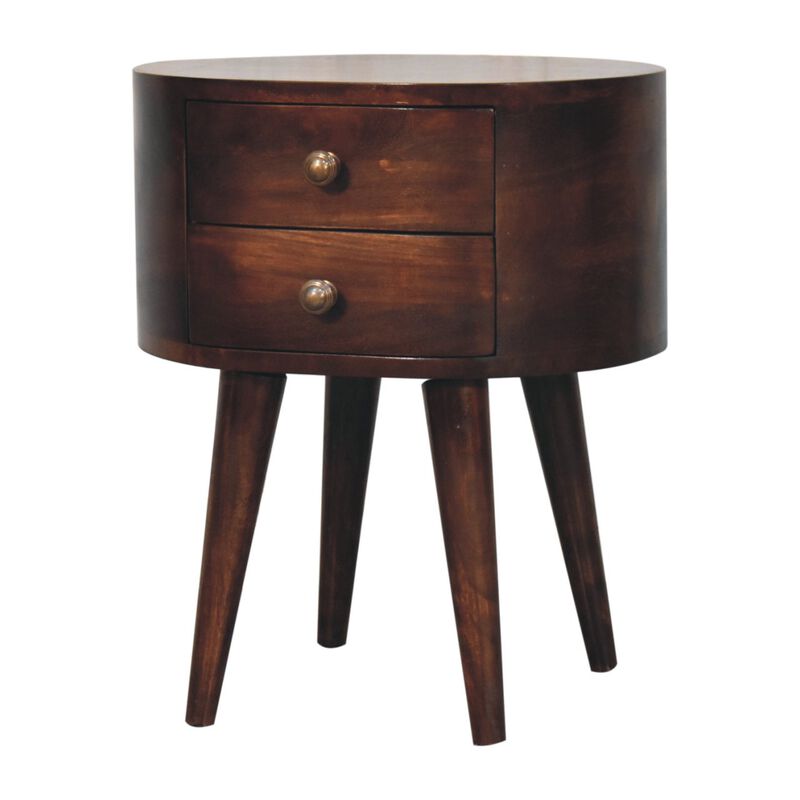 Artisan Furniture Solid Wood California Walnut Rounded Bedside Table