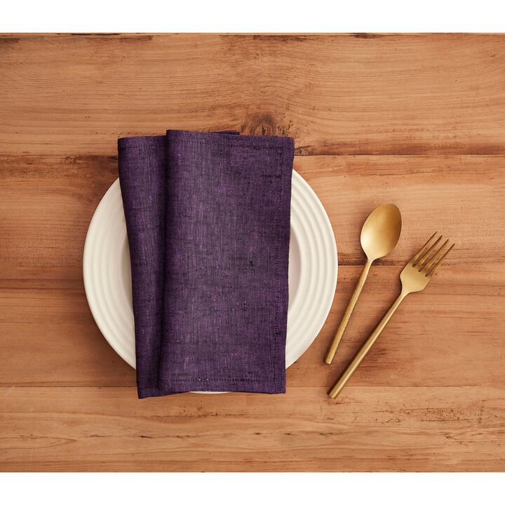 Solino Home 100% Pure Linen Athena Cocktail Napkins Set of 12 9 x 9 Inch for Spring & Easter